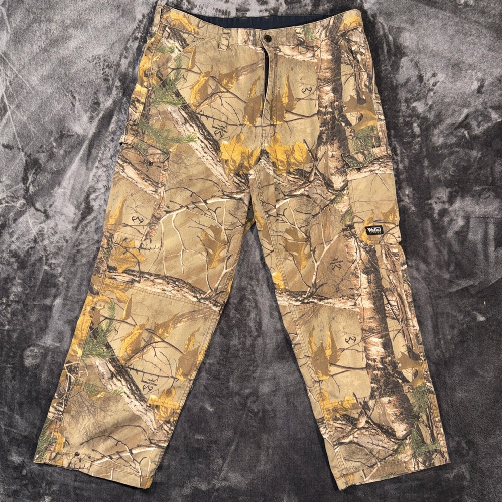 Walls Legend Mens Camo Cargo Pants Realtree Hunting Outdoor Size Large 38/40